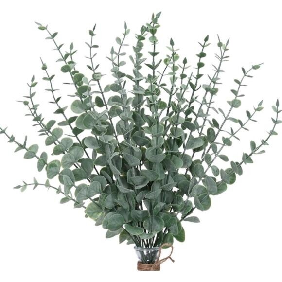 24pcs Eucalyptus Stems Artificial Eucalyptus Leaves Fake Greenery Branches - Picture 1 of 7